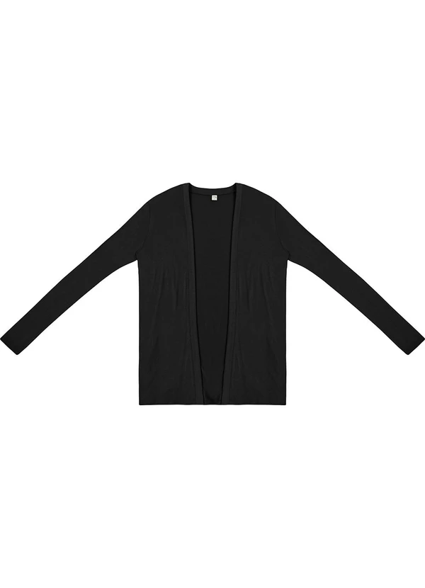 Rovitex - Cardigan Visco Tricot Básico Preto 5
