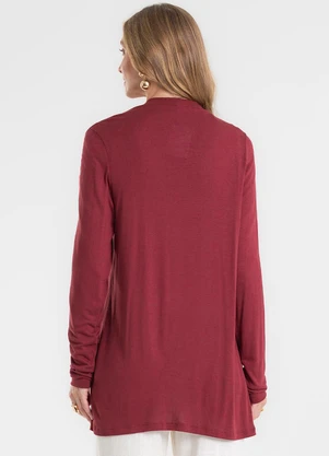 Rovitex - Cardigan Visco Tricot Básico Vermelho - ROVITEX