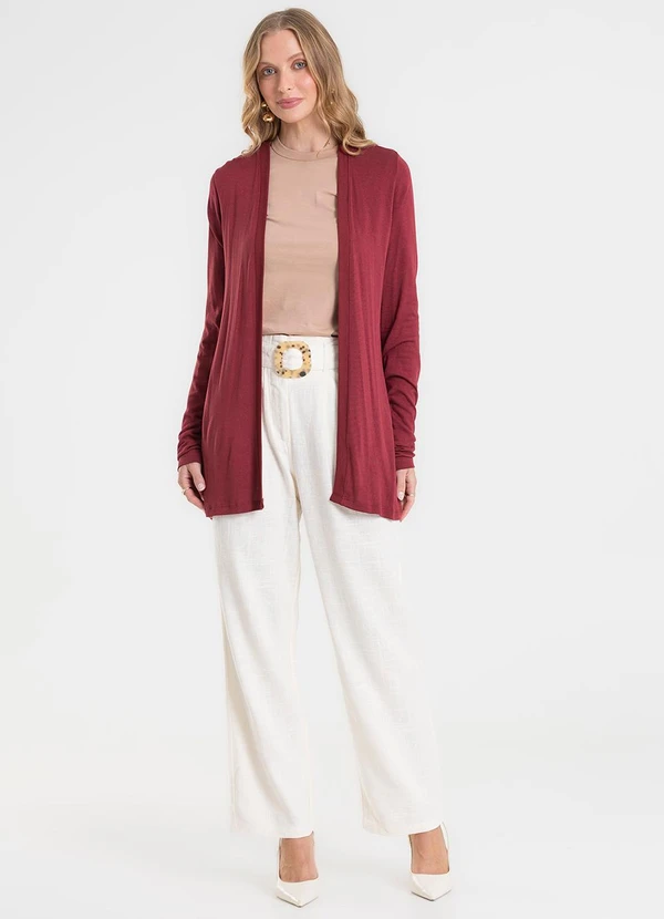 Rovitex - Cardigan Visco Tricot Básico Vermelho 3