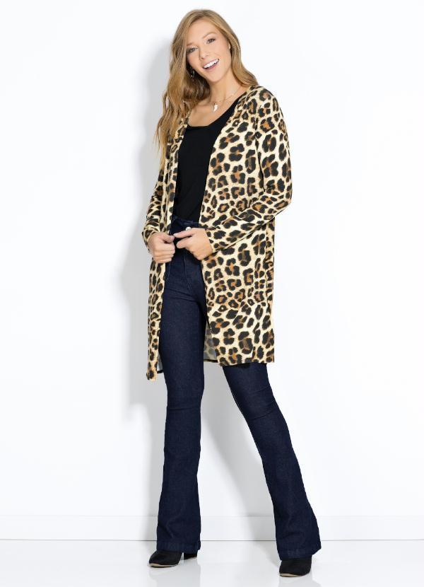 Quintess - Casaco Alongado Onça com Mangas Longas 3
