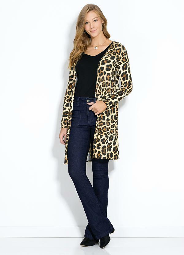 Quintess - Casaco Alongado Onça com Mangas Longas 5
