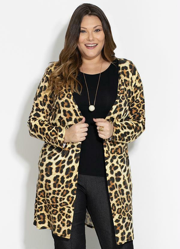 Quintess - Casaco Alongado Onça com Mangas Longas 6