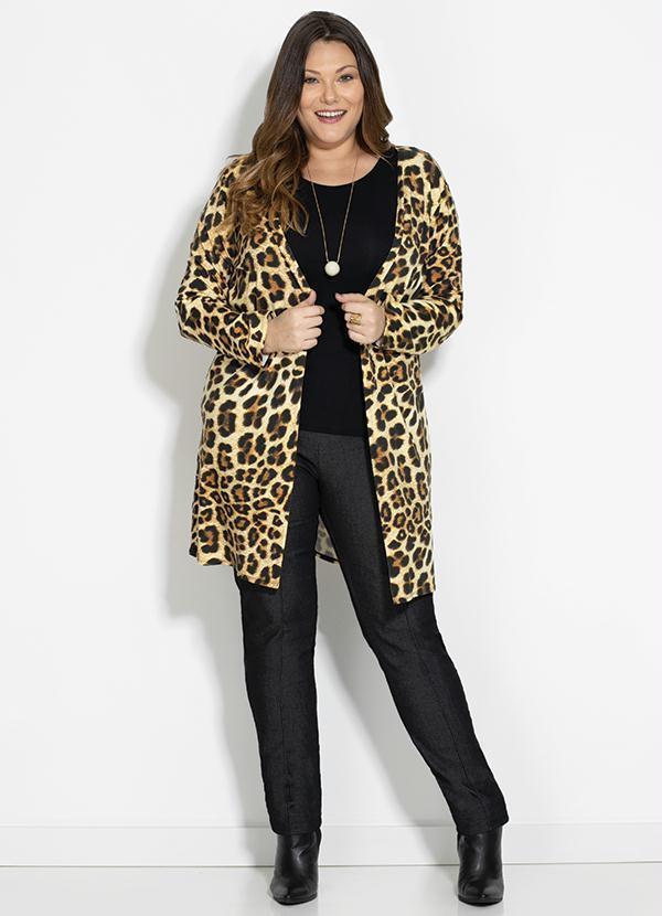 Quintess - Casaco Alongado Onça com Mangas Longas 8