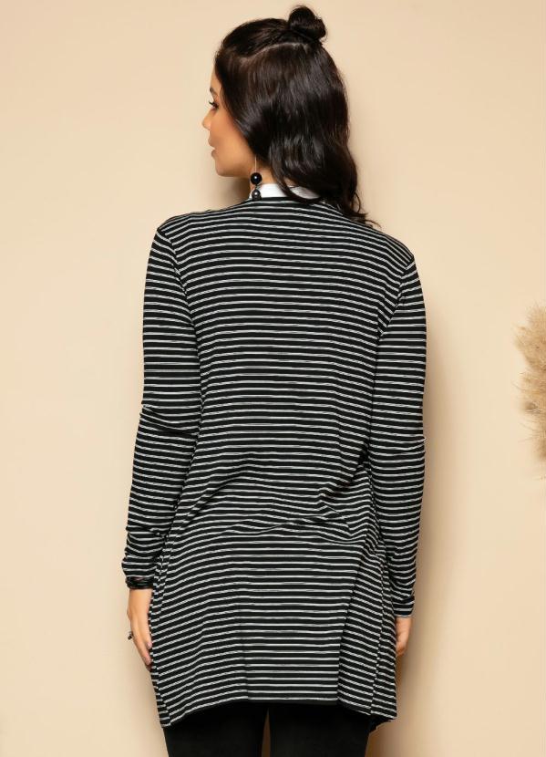 Quintess - Casaco Alongado Preto e Branco 2