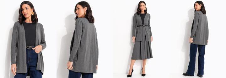 Casaco Grafite em Malha de Viscose