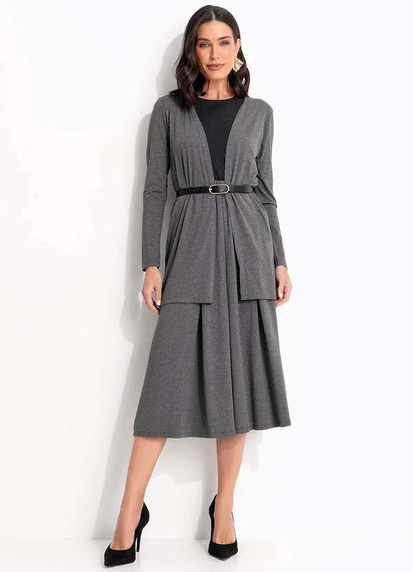 Quintess - Casaco Grafite em Malha de Viscose 3