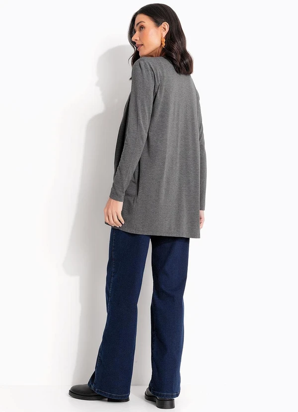 Quintess - Casaco Grafite em Malha de Viscose 5