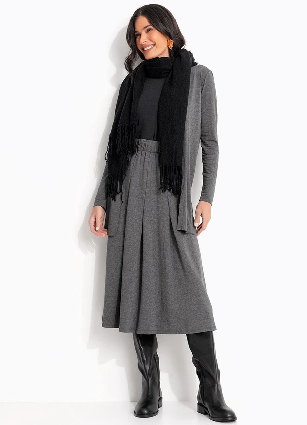 Quintess - Casaco Grafite em Malha de Viscose 7