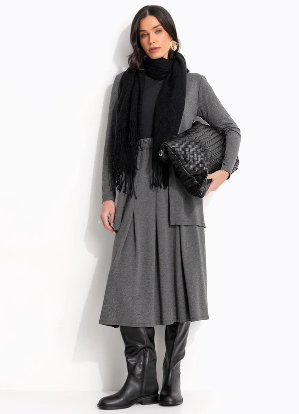 Quintess - Casaco Grafite em Malha de Viscose 8