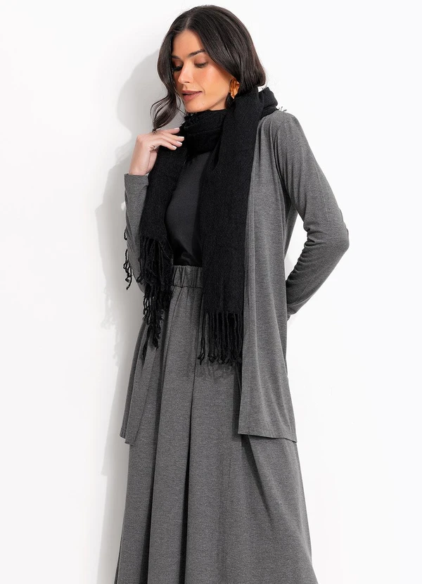 Quintess - Casaco Grafite em Malha de Viscose 9