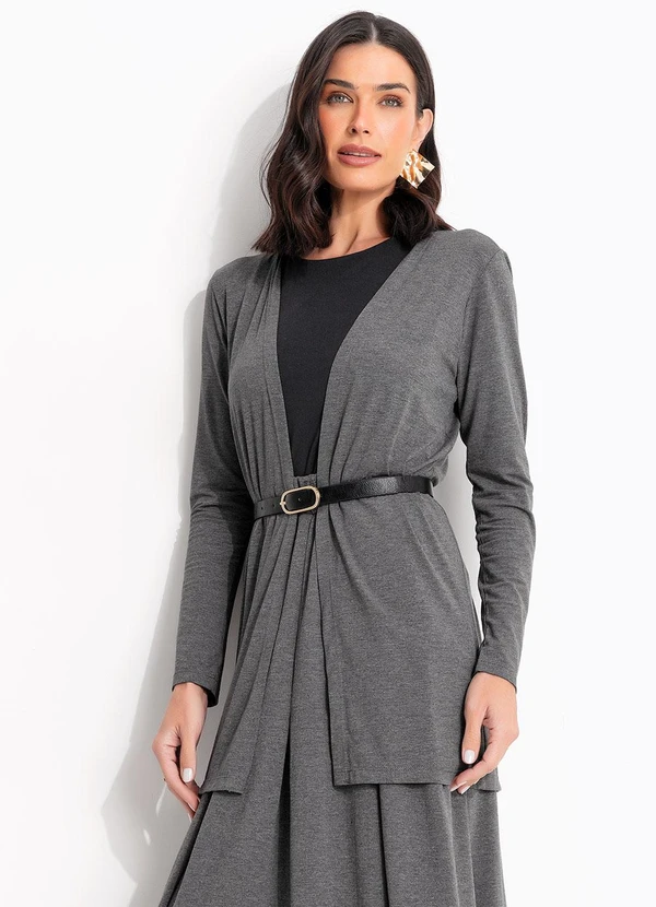 Quintess - Casaco Grafite em Malha de Viscose 10