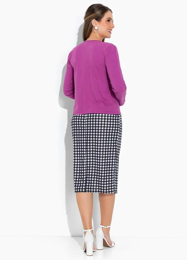 Rosalie - Casaco Roxo Decote Redondo 4