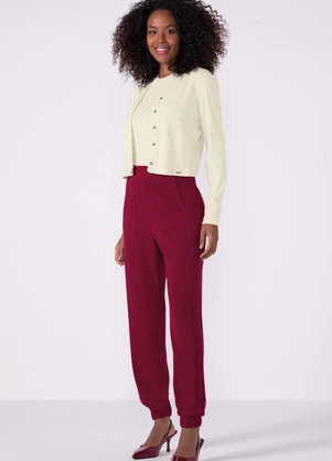 Marialícia - Conjunto Cardigan e Regata Canelado Bege - MARIALÍCIA