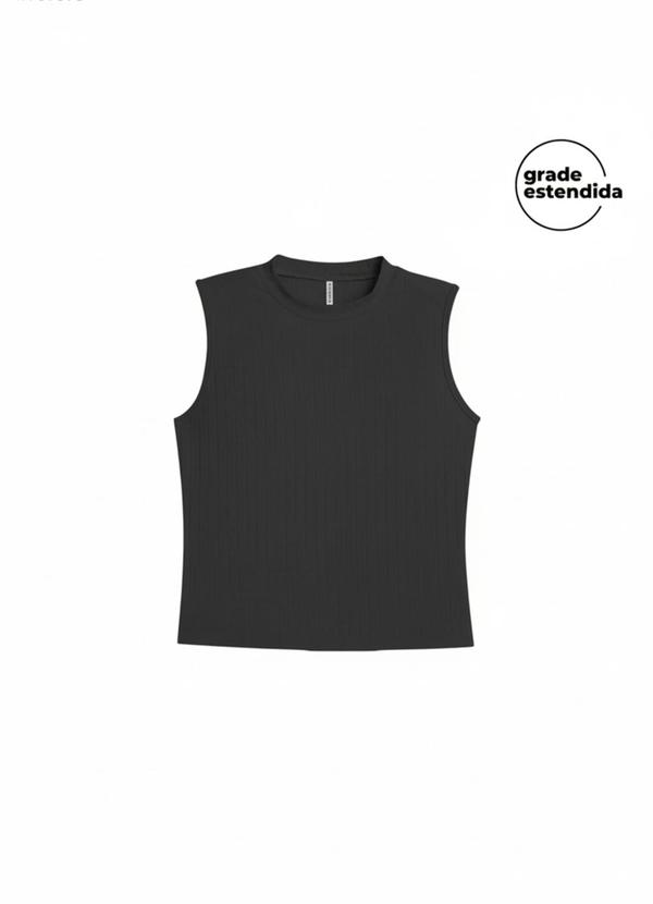 Marialícia - Conjunto Cardigan e Regata Canelado Preto 3