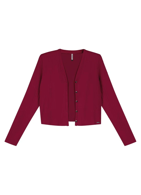 Marialícia - Conjunto Cardigan e Regata Canelado Vermelho 2