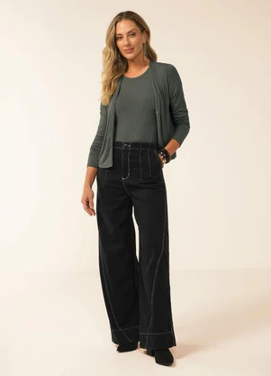 Marialícia - Conjunto Feminino Blusa e Cardigan Verde - MARIALÍCIA