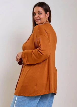 Marialícia - Conjunto Feminino Regata e Cardigan Leve Marrom - MARIALÍCIA