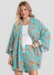 Dianna - Kimono Feminino em Tecido Estampado Preto - variação: Azul