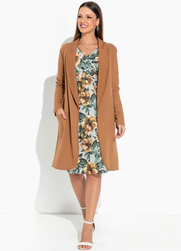 Rosalie - Sobretudo Marrom Alongado 3