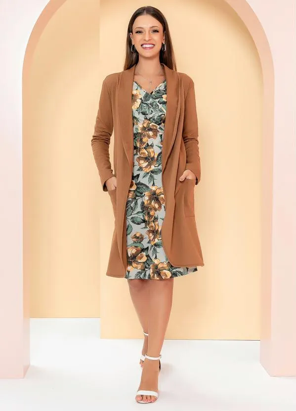 Rosalie - Sobretudo Marrom Alongado 5