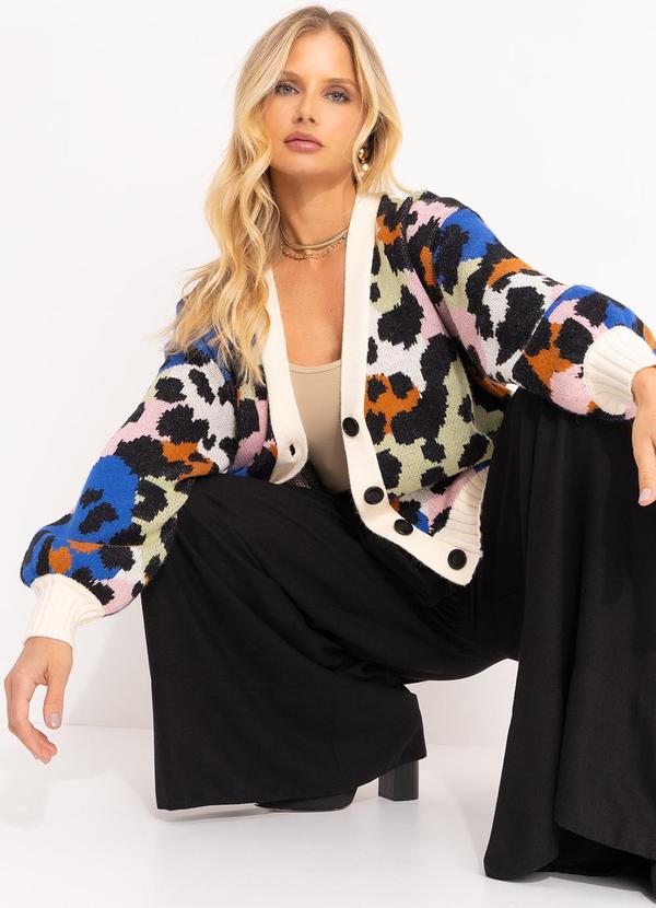 Farm - Suéter Tricot Leopardo Bege 4