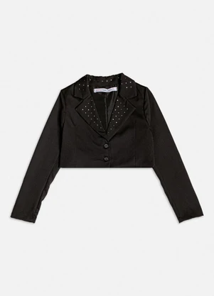 Authoria - Blazer de Alfaiataria com Pedrarias Preto - AUTHORIA