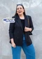Quintess - Blazer Perfeito Bege em Crepe Plano de Alfaiataria - variação:  
