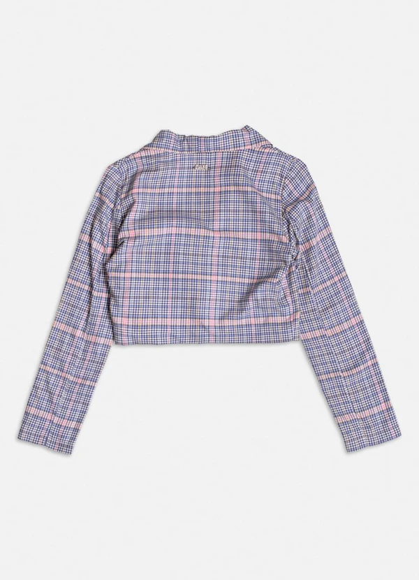 Authoria - Blazer Xadrez Azul com Pingente Azul 2