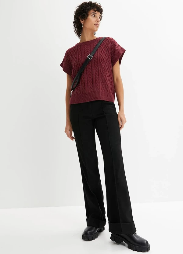 bonprix - Blusa Bordô em Tricô 3