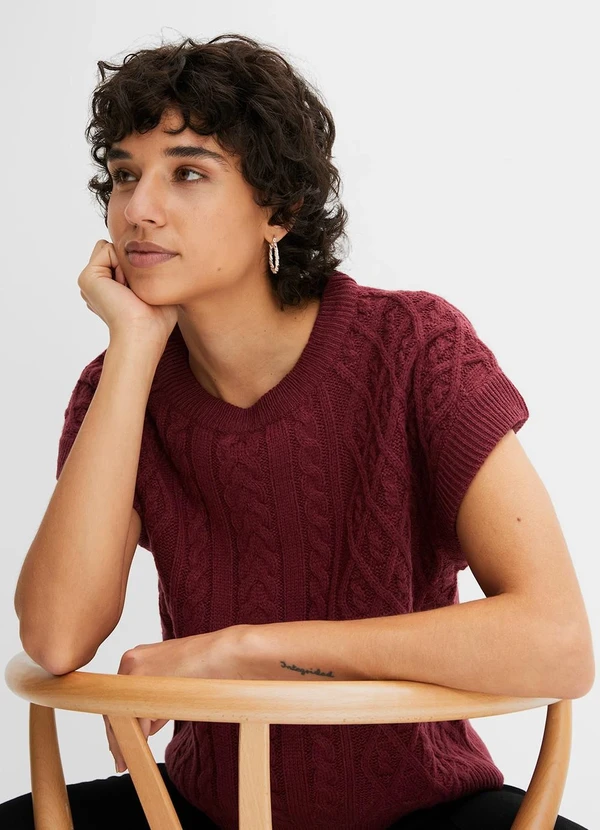 bonprix - Blusa Bordô em Tricô 4