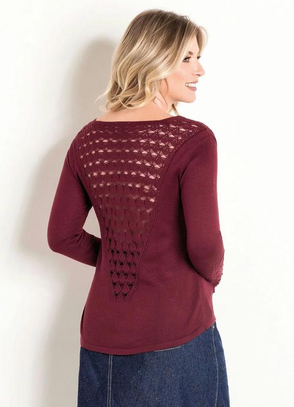 Outlet - Blusa de Tricot Marsala Moda Evangélica 2