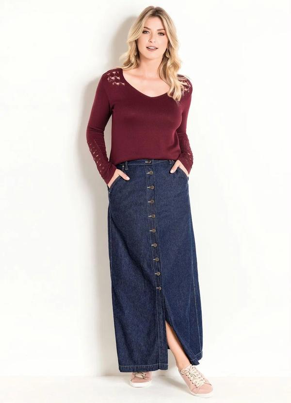 Outlet - Blusa de Tricot Marsala Moda Evangélica 3