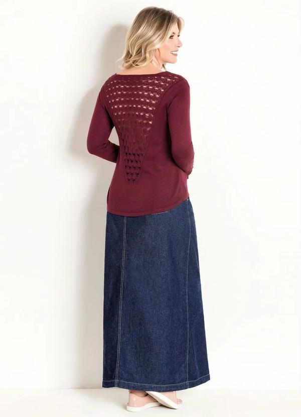 Outlet - Blusa de Tricot Marsala Moda Evangélica 5