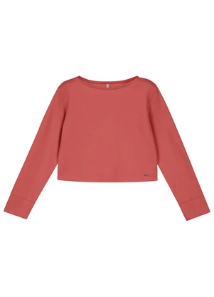 Marialícia - Blusa Feminina Manga Longa Moletom Rosa - MARIALÍCIA