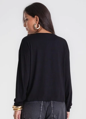 Endless - Blusa Manga Longa com Estampa Preto - ENDLESS
