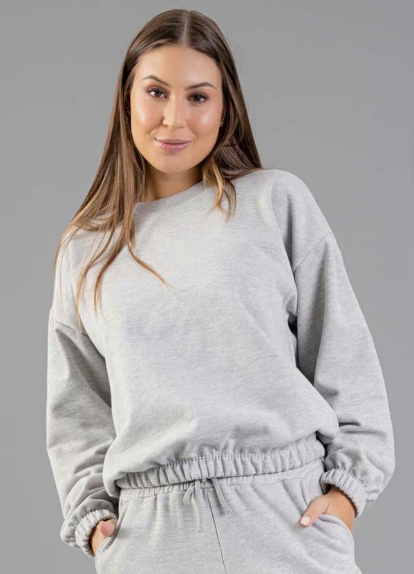 Just Basic - Blusão Básico em Moletom Cinza