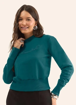 Rovitex - Blusão com Bordado e Aplique Verde - ROVITEX