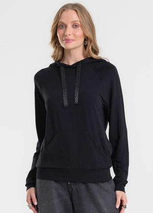 Rovitex - Blusão com Capuz em Molecotton Preto - ROVITEX