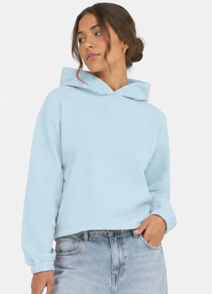 Rovitex - Blusão com Capuz Feminino em Moletom Azul - ROVITEX