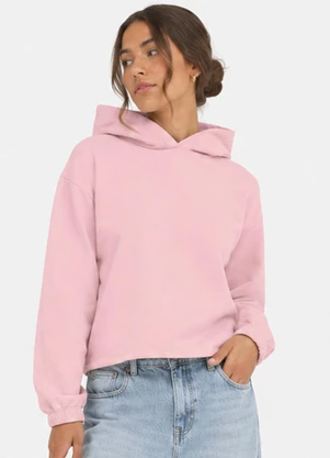 Rovitex - Blusão com Capuz Feminino em Moletom Rosa - ROVITEX