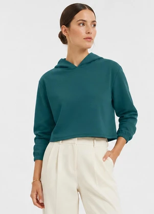 Rovitex - Blusão com Capuz Feminino em Moletom Verde - ROVITEX