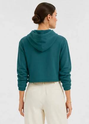Rovitex - Blusão com Capuz Feminino em Moletom Verde - ROVITEX
