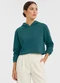 Rovitex - Blusão com Capuz Feminino em Moletom Verde - variação: Verde