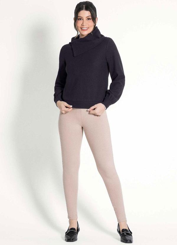 Habana - Blusão com Gola e Franzido na Manga Preto 2