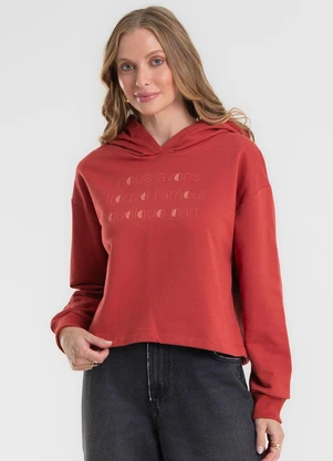 Rovitex - Blusão Cropped com Capuz Laranja - ROVITEX