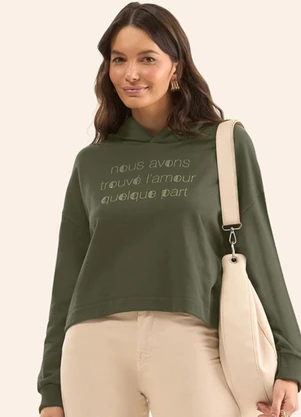 Rovitex - Blusão Cropped com Capuz Verde - ROVITEX