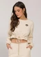 Sofie - Blusão Cropped em Malha Tweed Preto - variação: Branco