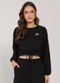 Sofie - Blusão Cropped em Malha Tweed Preto - variação: Preto