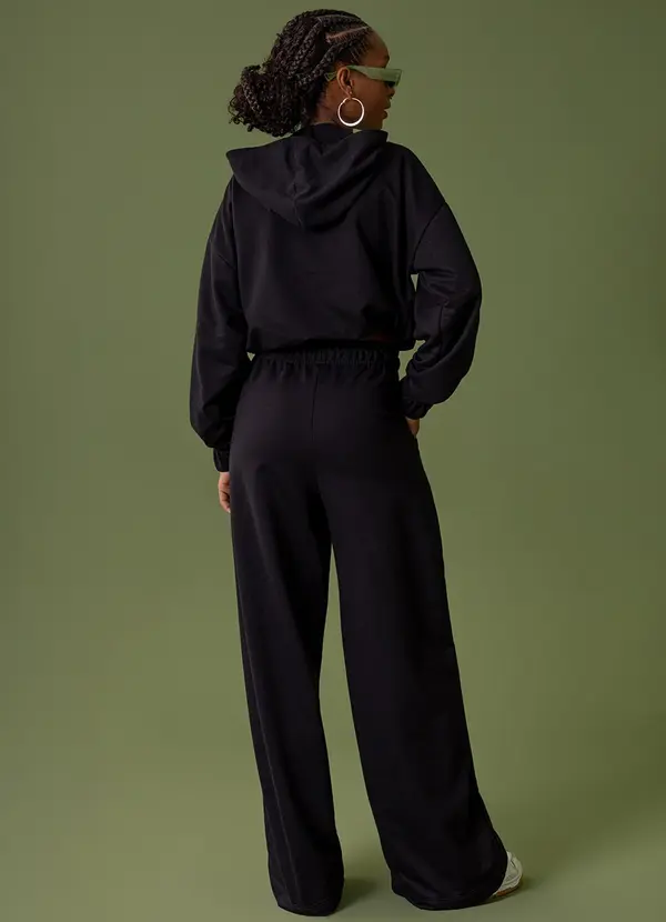 The Philippines - Blusão Cropped em Moletom Preto 4