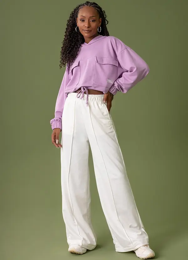 The Philippines - Blusão Cropped em Moletom Roxo 3